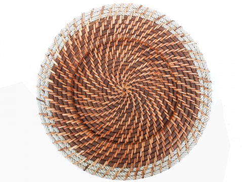 Vietnam rattan charger plate with rope